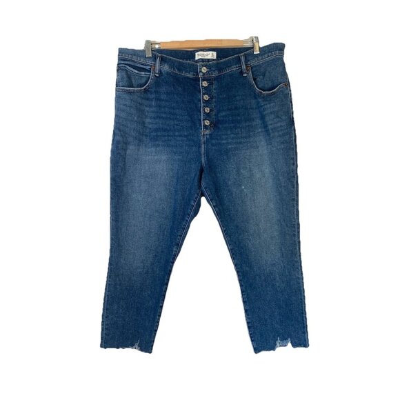 Abercrombie & Fitch Womens Button Fly Super Skinny Ankle High Rise Size 35 Short - Picture 1 of 6